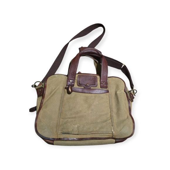 Bob Timberlake Leather Canvas Men's Messenger Bag - Picture 6 of 10